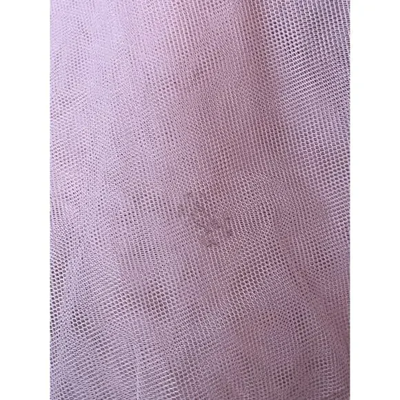 MICHAEL COSTELLO Alai Strapless Tiered Tulle Maxi Gown in Mauve Pink Size XS - Picture 9 of 11